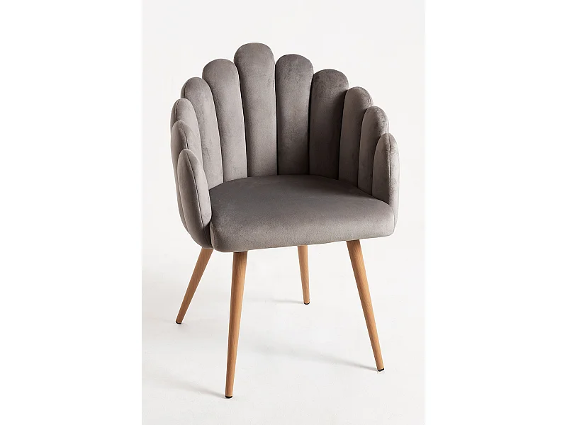 Sillas Comedor - Sillón Main Terciopelo - Gris oscuro