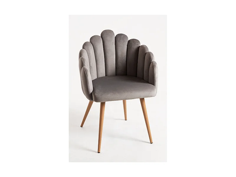 Sillas Comedor - Sillón Main Terciopelo - Gris oscuro