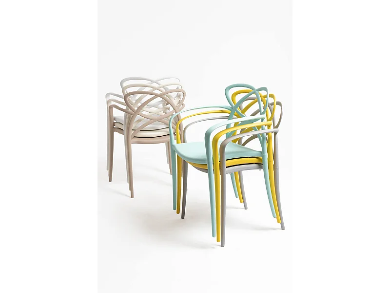 Sillas Comedor - Silla Vella con Reposabrazos - Crema