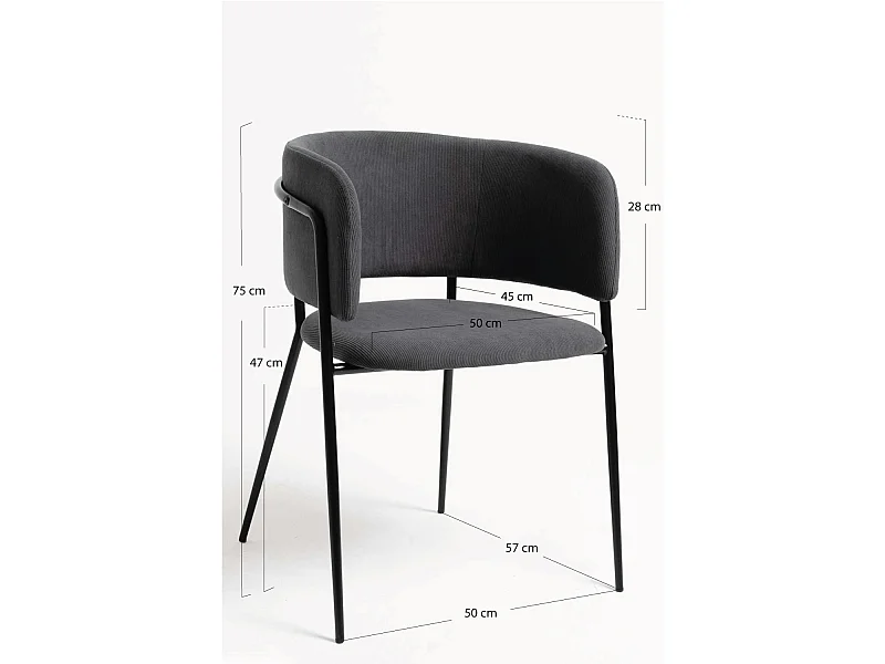 Sillas Comedor - Silla Moniel en Pana - Gris