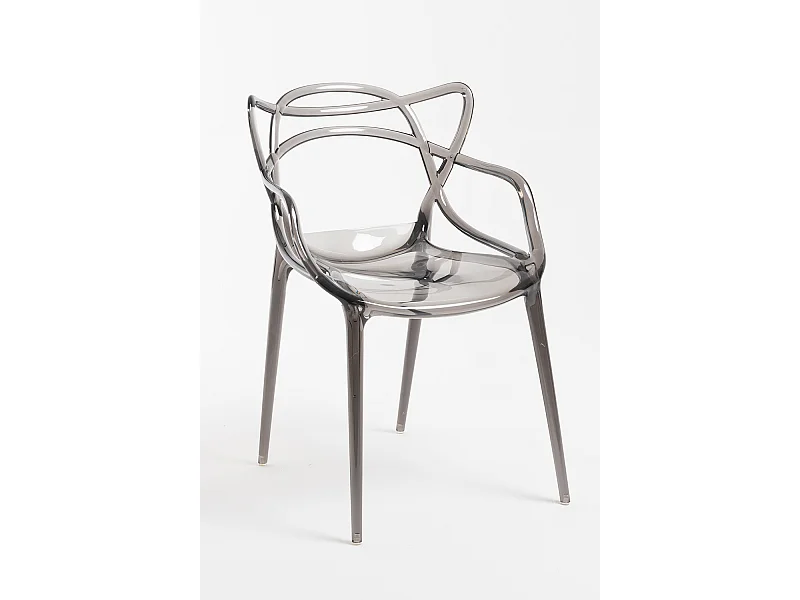 Sillas Comedor - Silla Korme Transparente - Transparente Ahumada