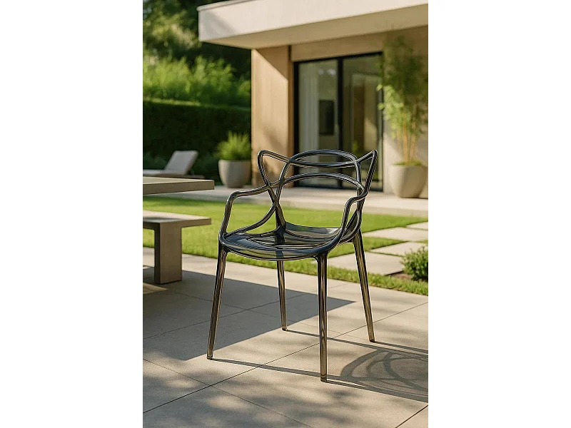 Sillas Comedor - Silla Korme Transparente - Transparente Ahumada