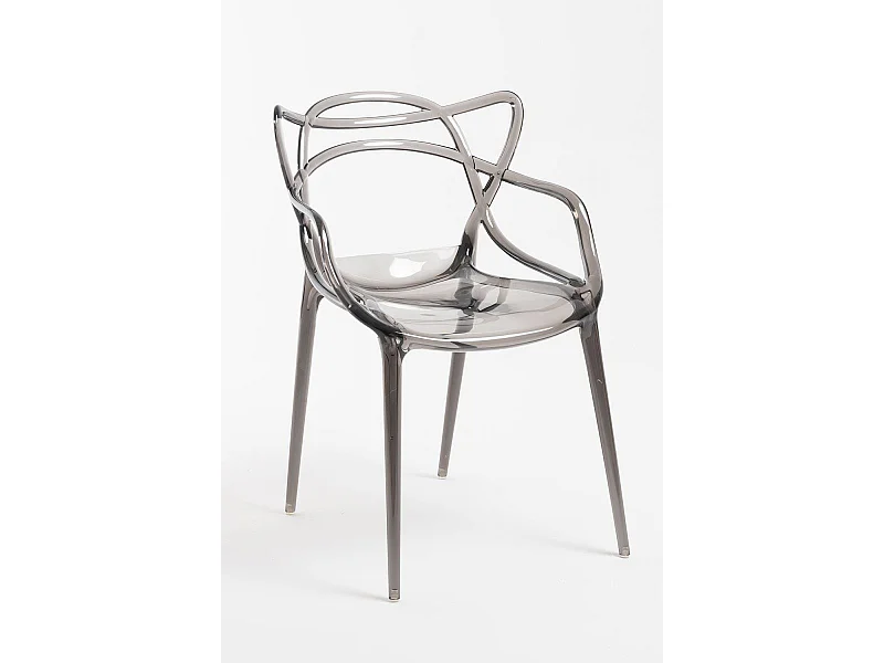 Sillas Comedor - Silla Korme Transparente - Transparente Ahumada