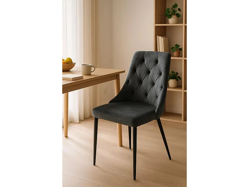 Sillas Comedor - Silla Dolphin Black Terciopelo - Negro