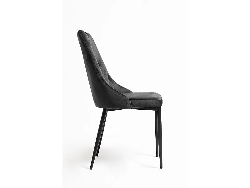 Sillas Comedor - Silla Dolphin Black Terciopelo - Negro
