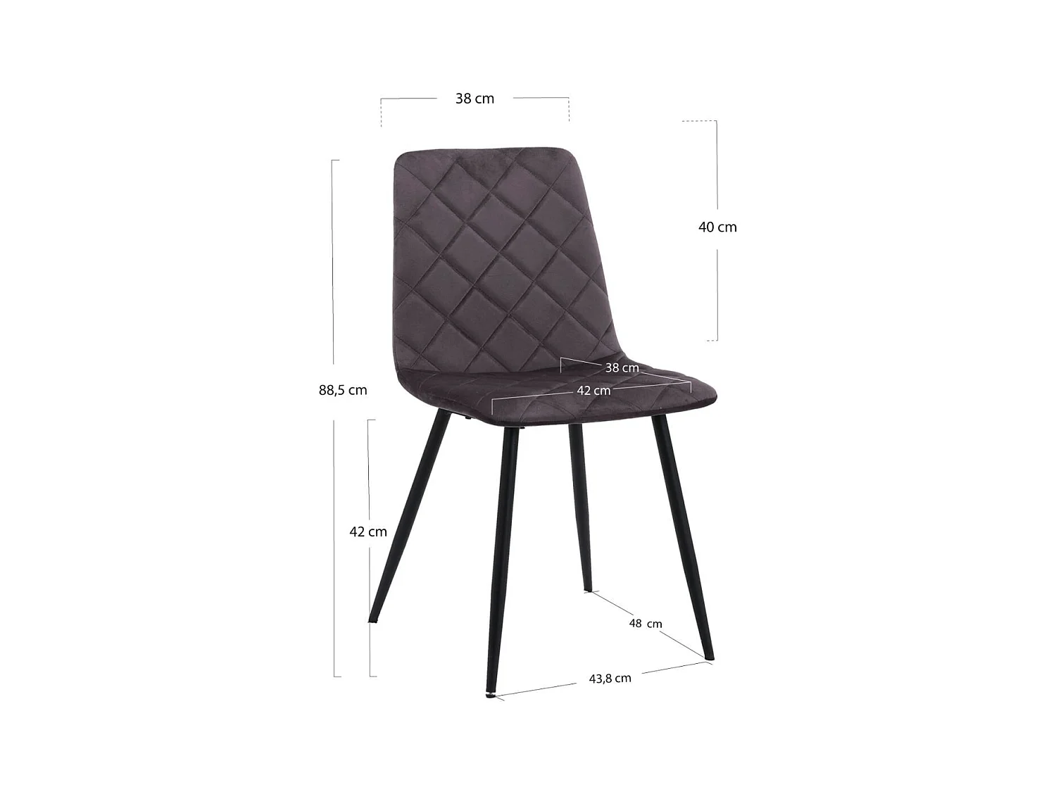 Sillas Comedor - Silla Drat - Gris oscuro