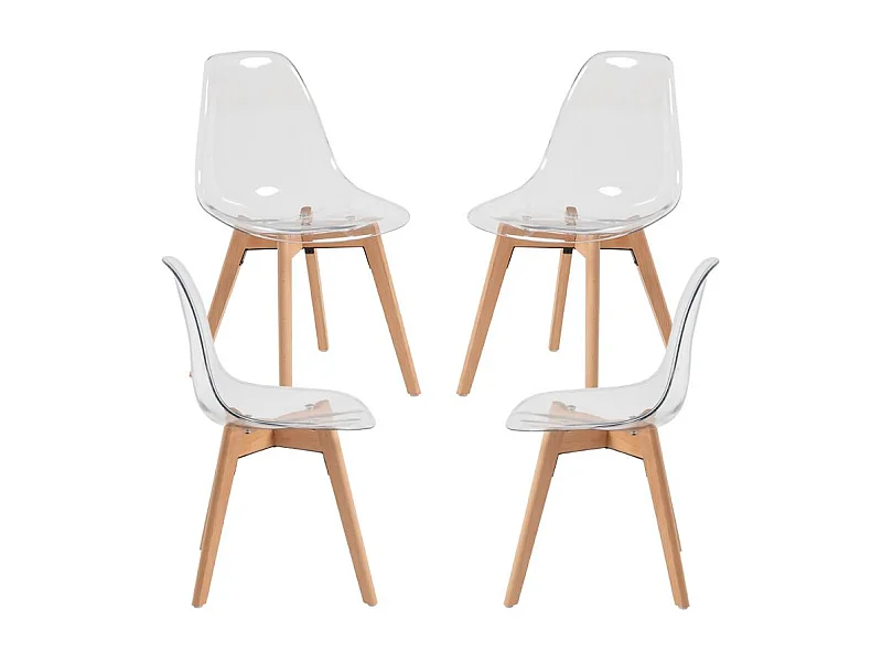 Packs Sillas Comedor - Pack 4 Sillas Kelen Transparentes