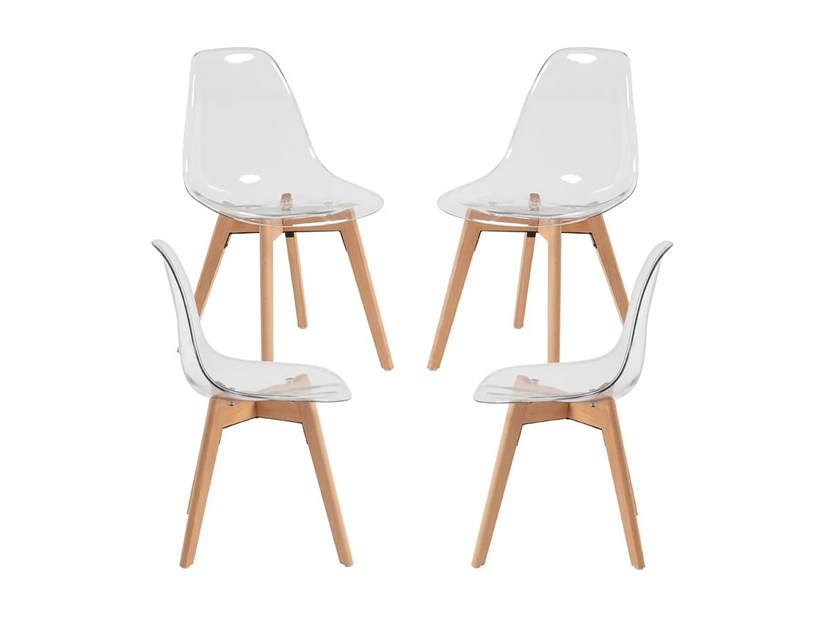 Packs Sillas Comedor - Pack 4 Sillas Kelen Transparentes
