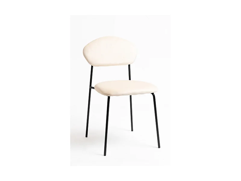 Sillas Comedor - Silla Rinos Black Terciopelo - Beige