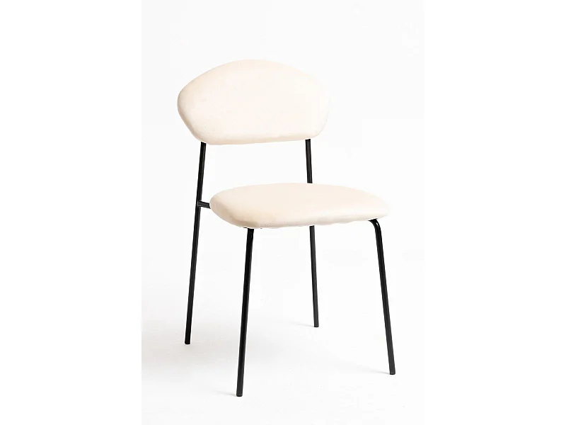 Sillas Comedor - Silla Rinos Black Terciopelo - Beige