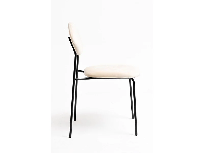 Sillas Comedor - Silla Rinos Black Terciopelo - Beige