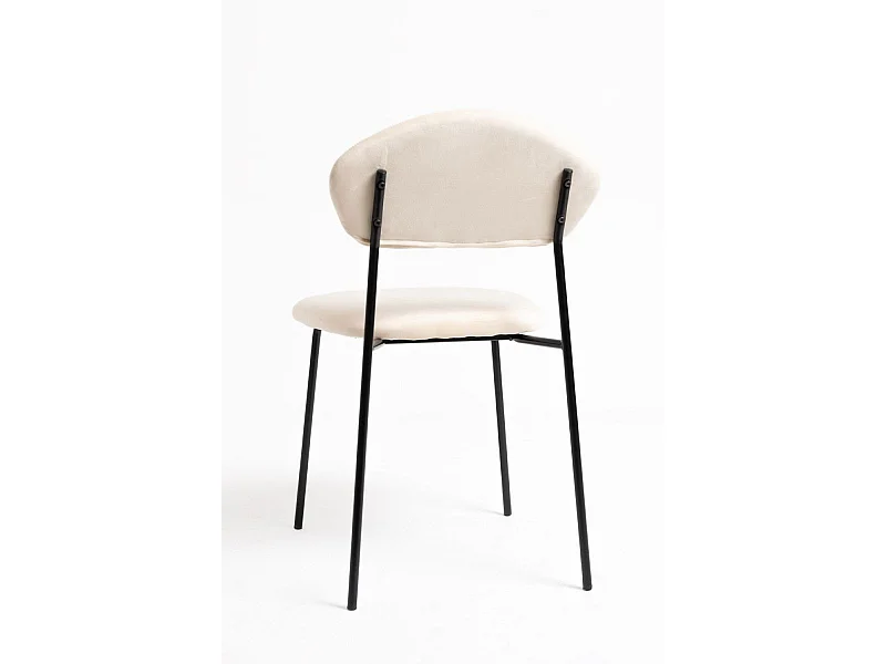 Sillas Comedor - Silla Rinos Black Terciopelo - Beige