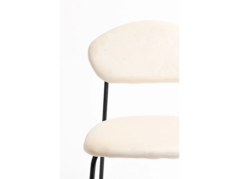 Sillas Comedor - Silla Rinos Black Terciopelo - Beige