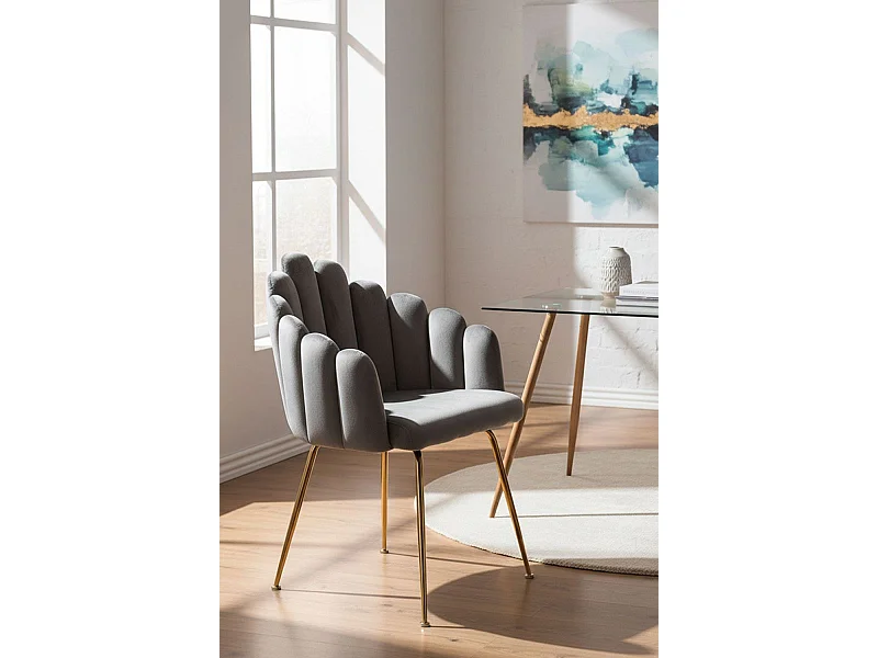 Sillas Comedor - Silla Bhoja Terciopelo - Gris oscuro