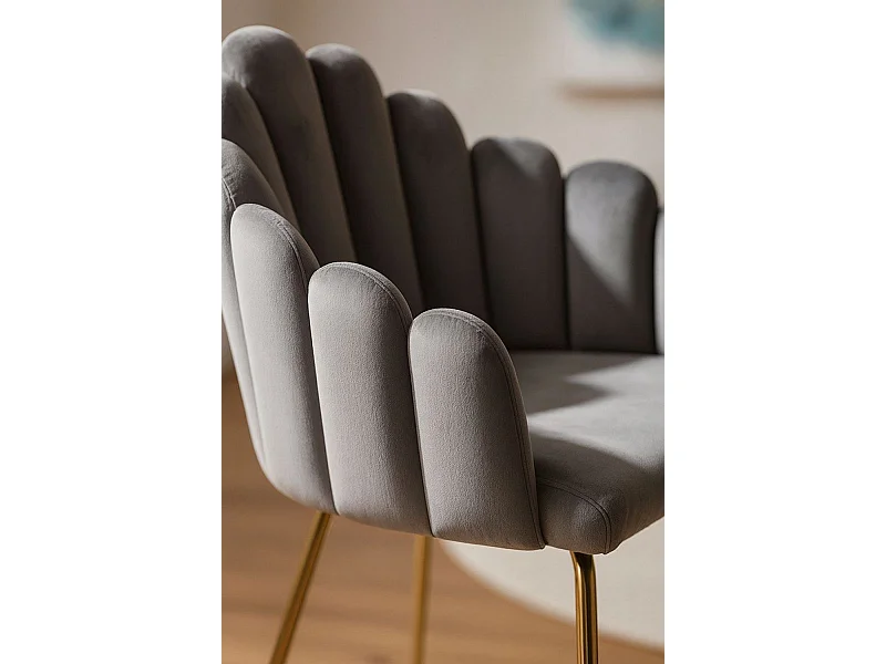 Sillas Comedor - Silla Bhoja Terciopelo - Gris oscuro