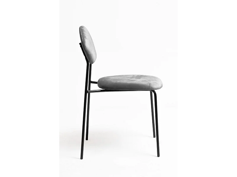 Sillas Comedor - Silla Rinos Black Terciopelo - Gris