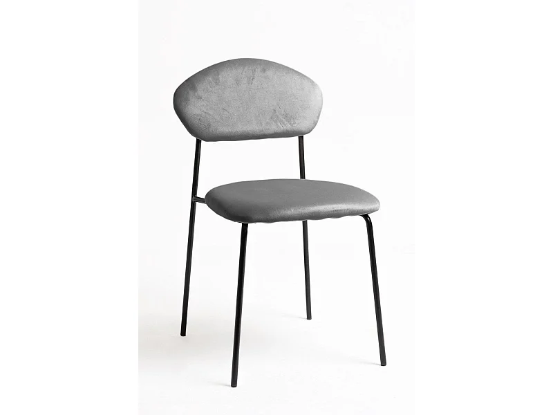Sillas Comedor - Silla Rinos Black Terciopelo - Gris
