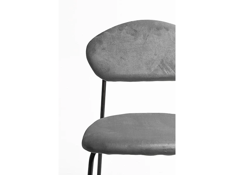 Sillas Comedor - Silla Rinos Black Terciopelo - Gris