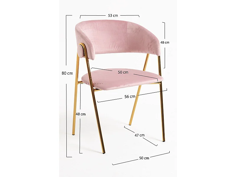 Sillas Comedor - Silla Mihu Gold Terciopelo - Rosa