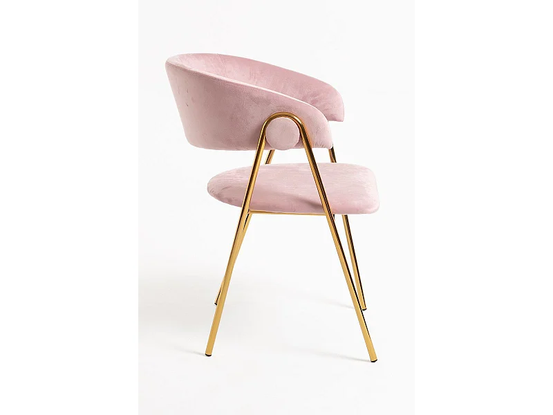 Sillas Comedor - Silla Mihu Gold Terciopelo - Rosa