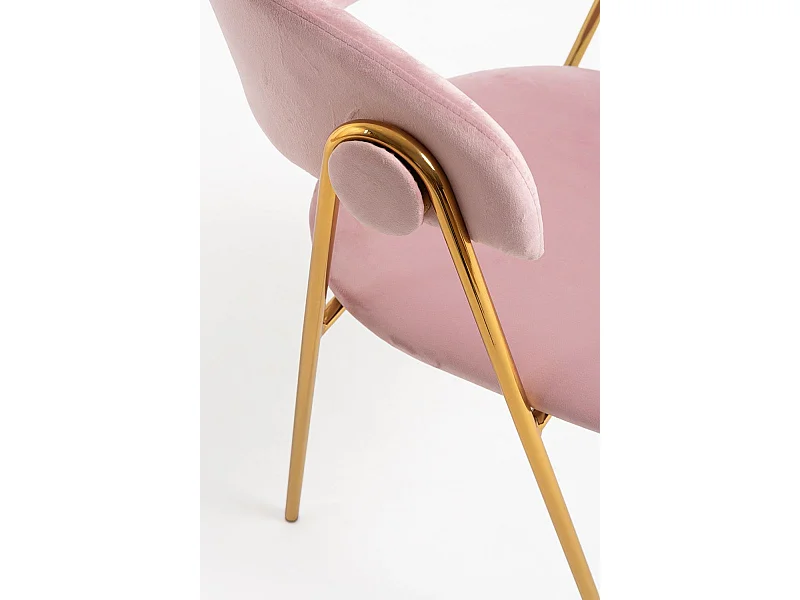 Sillas Comedor - Silla Mihu Gold Terciopelo - Rosa