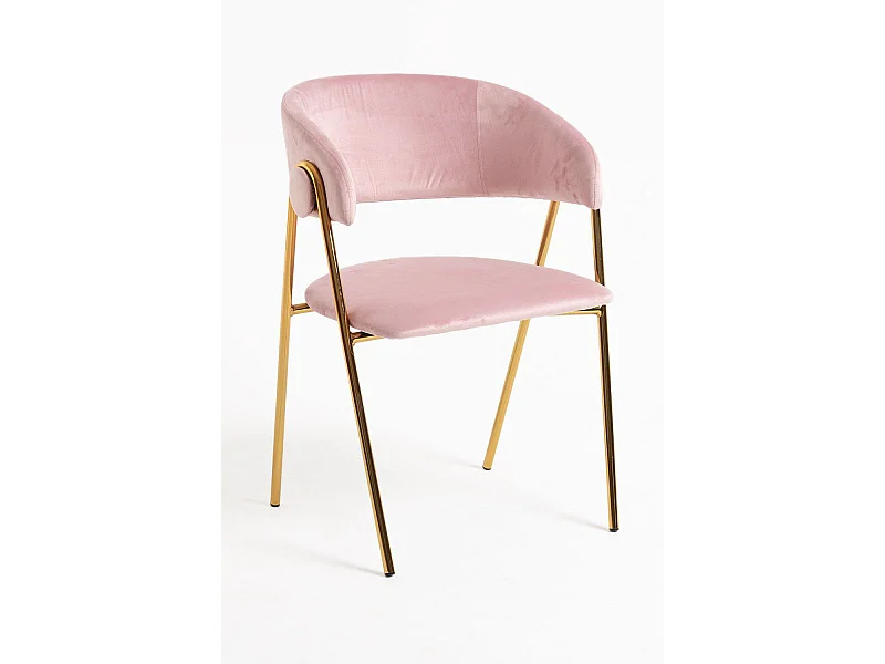 Sillas Comedor - Silla Mihu Gold Terciopelo - Rosa