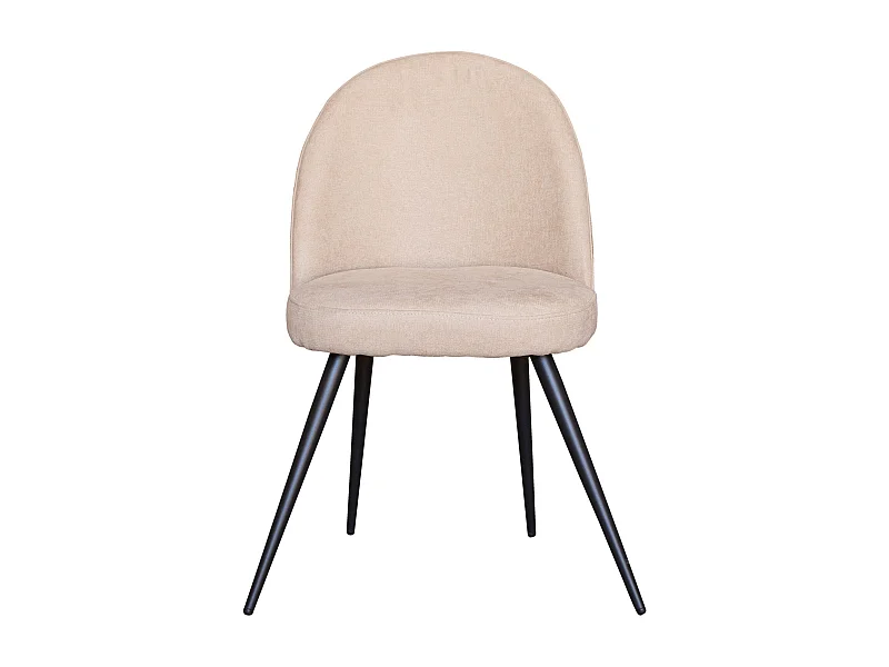 Juego De 2 Sillas De Comedor Tapizadas Color Beige -Sin Brazos