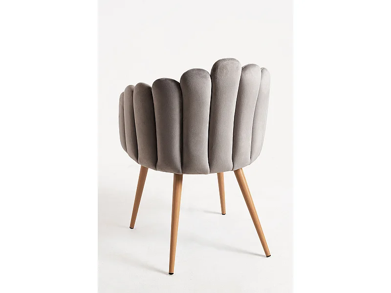 Packs Sillas Comedor - Pack 2 Sillones Main Terciopelo - Gris oscuro