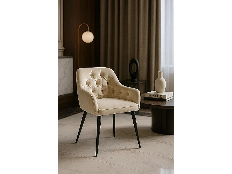 Sillas Comedor - Silla Salle Terciopelo - Beige