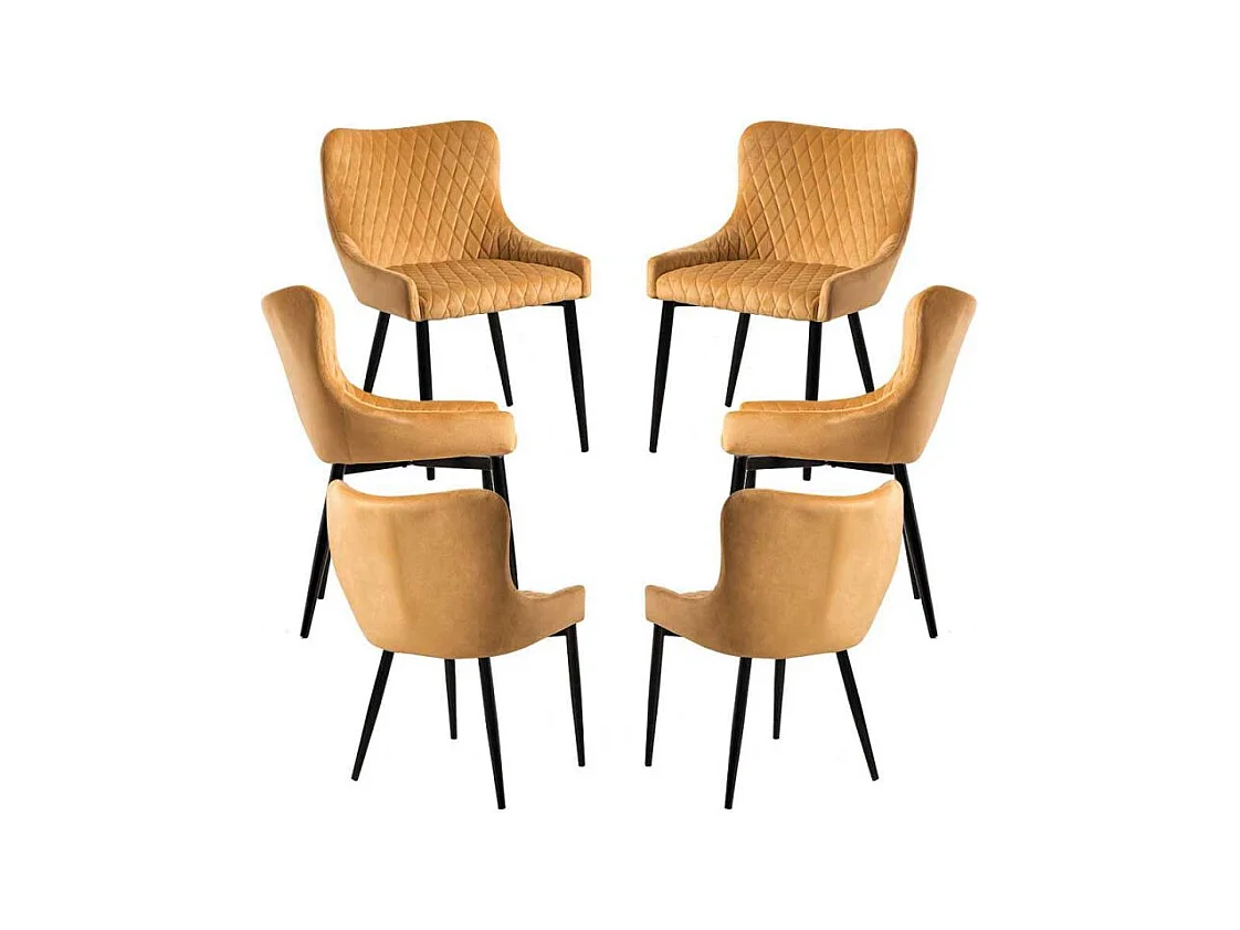Packs Sillas Comedor - Pack 6 Sillas Sanda Terciopelo - Mostaza