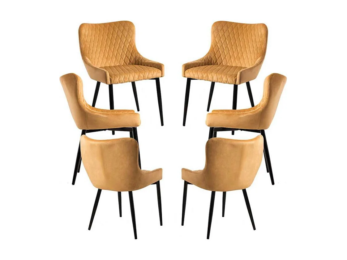 Packs Sillas Comedor - Pack 6 Sillas Sanda Terciopelo - Mostaza