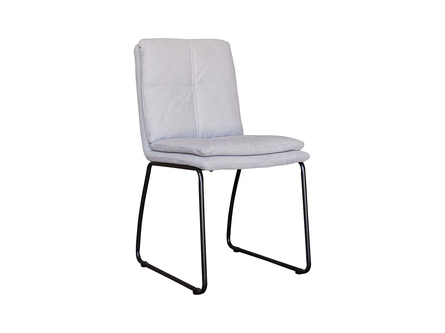 Juego De 2 Sillas De Comedor Tapizadas Color Gris - Sin Brazos