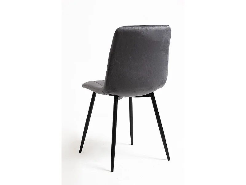 Sillas Comedor - Silla Miller Black Terciopelo - Gris