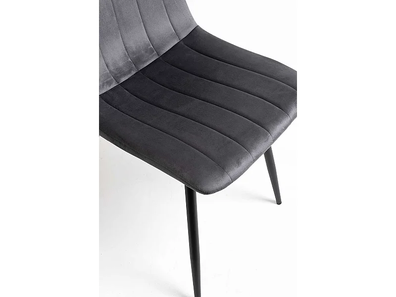 Sillas Comedor - Silla Miller Black Terciopelo - Gris