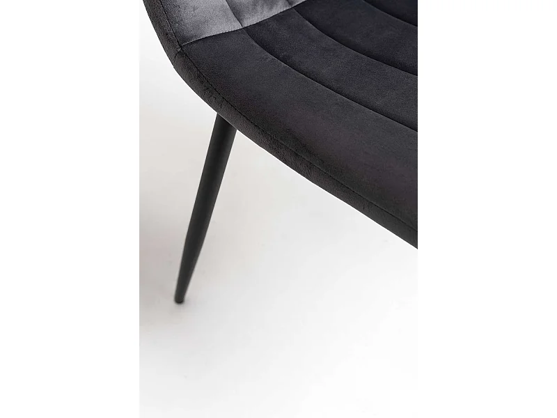 Sillas Comedor - Silla Miller Black Terciopelo - Gris