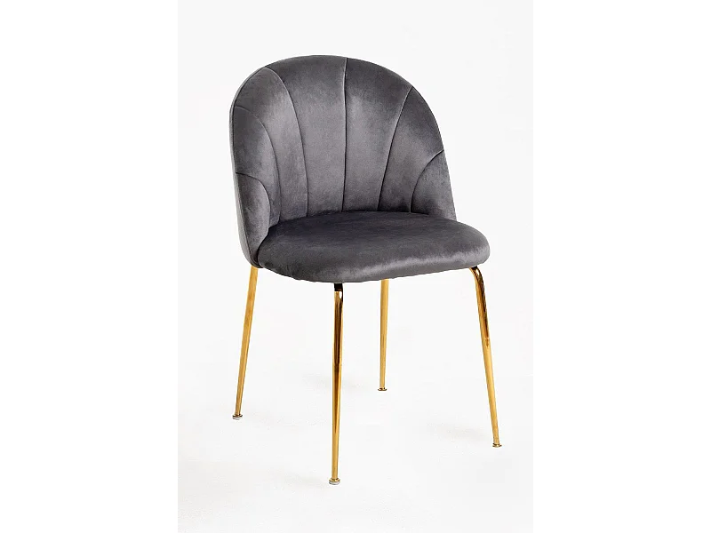 Sillas Comedor - Silla Laget Gold Terciopelo - Gris