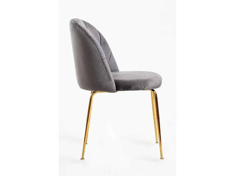 Sillas Comedor - Silla Laget Gold Terciopelo - Gris