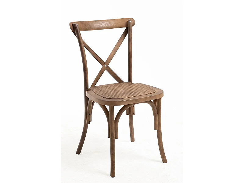 Sillas Comedor - Pack 4 Sillas Altea Polipropileno efecto Rattan y Madera - Roble Claro