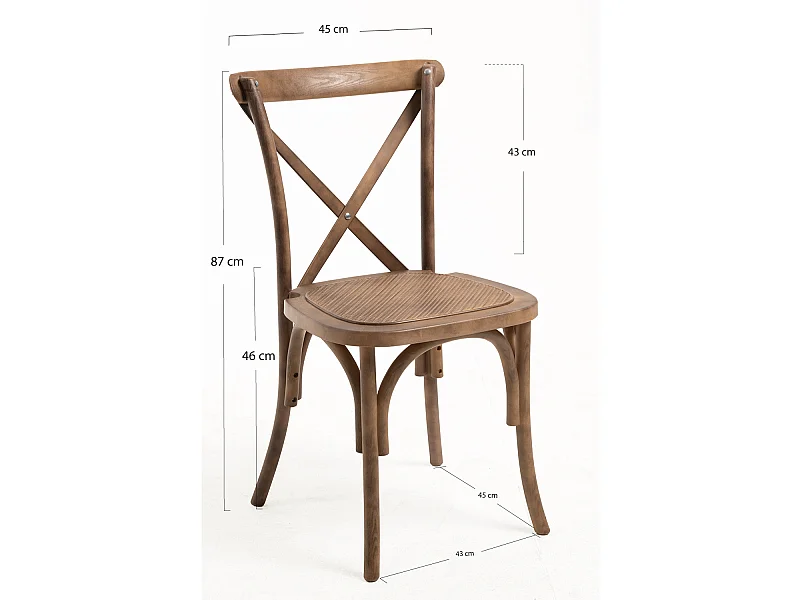 Sillas Comedor - Pack 4 Sillas Altea Polipropileno efecto Rattan y Madera - Roble Claro