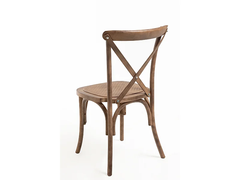 Sillas Comedor - Pack 4 Sillas Altea Polipropileno efecto Rattan y Madera - Roble Claro