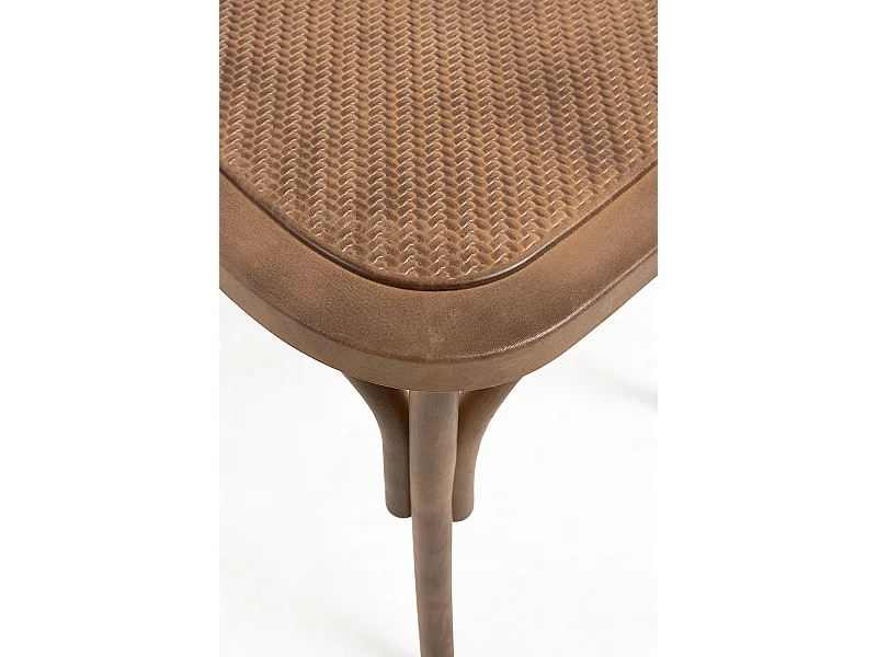 Sillas Comedor - Pack 4 Sillas Altea Polipropileno efecto Rattan y Madera - Roble Claro