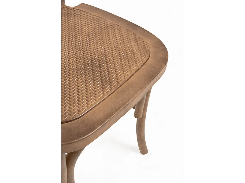 Sillas Comedor - Pack 4 Sillas Altea Polipropileno efecto Rattan y Madera - Roble Claro