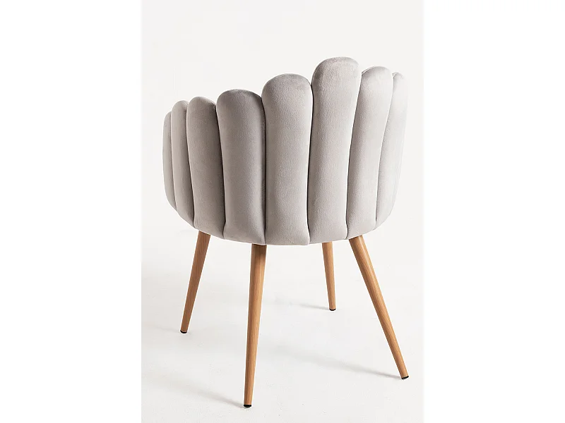 Packs Sillas Comedor - Pack 6 Sillones Main Terciopelo - Gris claro