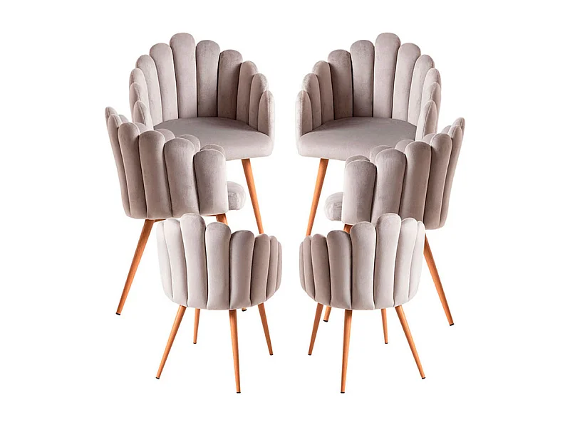 Packs Sillas Comedor - Pack 6 Sillones Main Terciopelo - Gris claro
