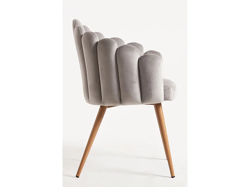 Sillas Comedor - Sillón Main Terciopelo - Gris claro