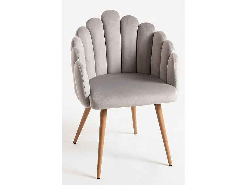 Sillas Comedor - Sillón Main Terciopelo - Gris claro