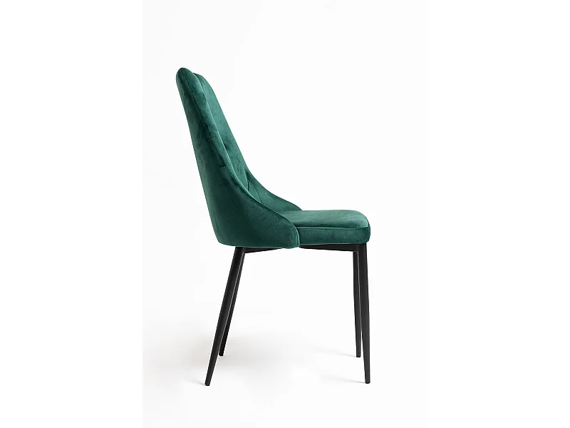 Sillas Comedor - Silla Dolphin Black Terciopelo - Verde