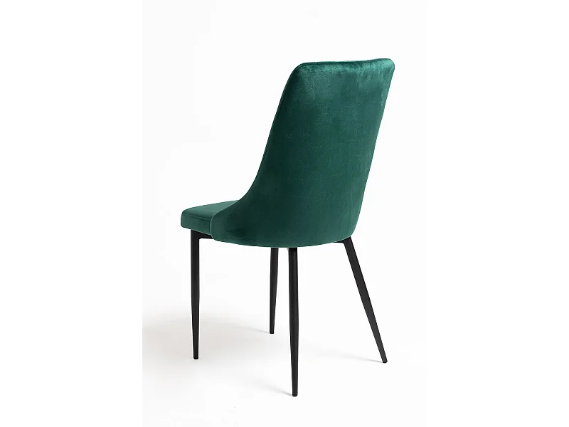 Sillas Comedor - Silla Dolphin Black Terciopelo - Verde