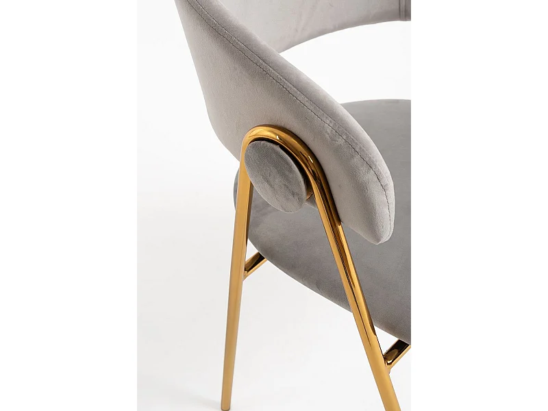 Sillas Comedor - Silla Mihu Gold Terciopelo - Gris claro