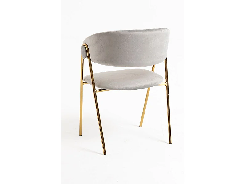 Sillas Comedor - Silla Mihu Gold Terciopelo - Gris claro